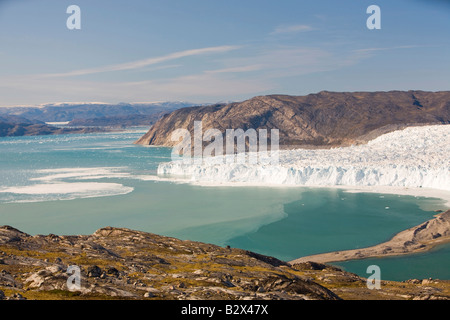 Die ausstatten Sermia Gletscher, die sich entfernenden schnell aufgrund der globalen Erwärmung an der Westküste von Grönland Stockfoto