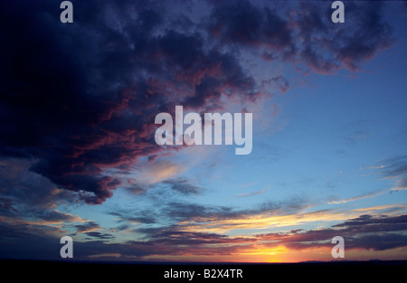 Den Sonnenuntergang über dem Grand Canyon in Arizona, September 2004 Stockfoto