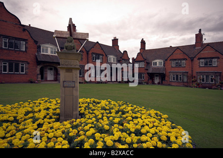 Einzigartige Häuser, Port Sunlight, Modelldorf, Wirral, Merseyside, UK Stockfoto