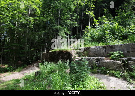 Ruinen von Hitlers Berghof Mountain Retreat, Obersalzberg, Bayern, Deutschland Stockfoto