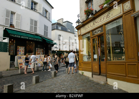 Erkunden Sie die Straßen von Montmartre, Paris, Frankreich Stockfoto