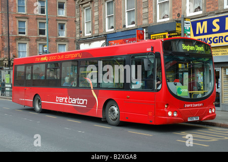 rote einzelne Decker Bus, Nottingham, England, UK Stockfoto