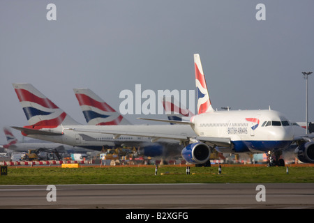 British Airways Flotte am Flughafen London Heathrow Stockfoto
