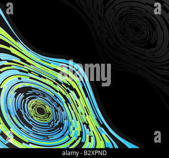 Vektor-Illustration der modernen abstrakten gefüttert Kreise fließt nach außen hoch detaillierte coole Muster spiralförmig nach innen Stockfoto