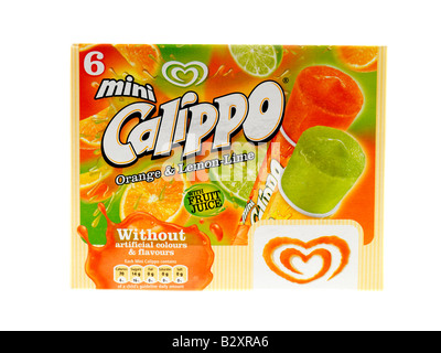 Mini Calippo Orange und Limette Eis am Stiehl Stockfoto