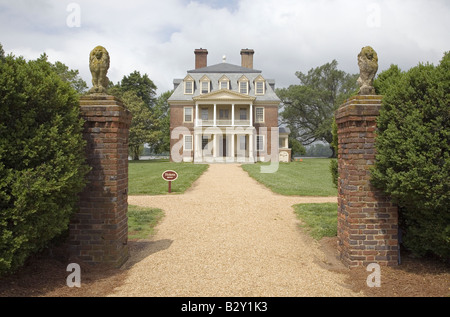 Vorderen Tore von Shirley Plantation am James River, VA die erste Plantage im Jahre 1613 gegründet Stockfoto