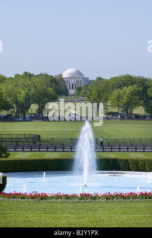 Wasser-Brunnen am South Lawn von White House, White House, Washington, DC Stockfoto