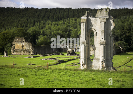 Die Ruinen von Kirkham Priory Augustininan Abtei bei Whitwell auf dem Hügel Malton North Yorkshire UK Stockfoto