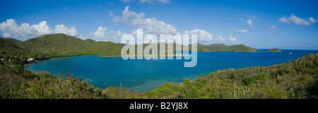 Panoramablick über Coral Bay auf der Karibik Insel St. John in den US Virgin Islands Stockfoto