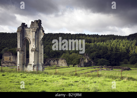 Die Ruinen von Kirkham Priory Augustininan Abtei bei Whitwell auf dem Hügel Malton North Yorkshire UK Stockfoto