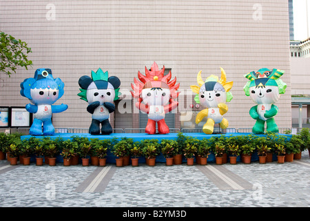 Beijing 2008 Olympische Maskottchen bekannt als die Glück-Puppen Stockfoto