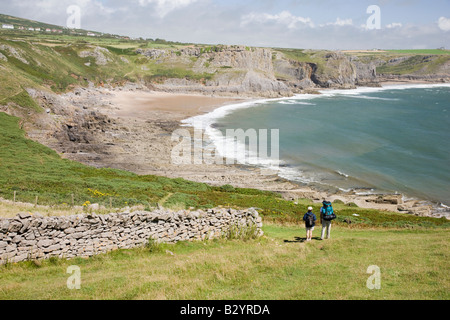 Blick auf Herbst-Bucht in der Nähe von Rhossili Wales Stockfoto