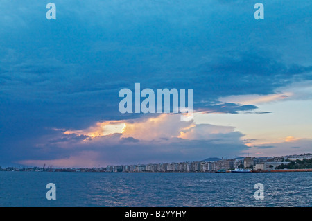 Die Waterfront. Abendsonne. Thessaloniki, Makedonien, Griechenland Stockfoto