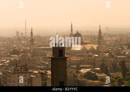 Syrien.  Am frühen Morgen Blick über Damaskus mit sehr starke Verschmutzung. Stockfoto