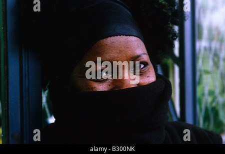 Frau tragen des Hijab in London. Stockfoto
