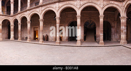 Hof und Kloster, Palacio de Gobierno, Morelia, Michoacan, Mexiko Stockfoto