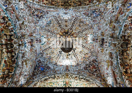 Decke der Kirche von San Francisco, Acatepec, Cholula, Mexiko Stockfoto