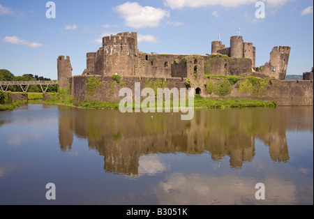 Caerphilly Castle, 13. Jahrhundert, caerphilly, South Wales, Großbritannien Stockfoto