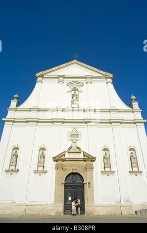 Kroatien, Zagreb, Gradec. Die Altstadt von Gradec St. Catherines Kirche im Barockstil Stockfoto