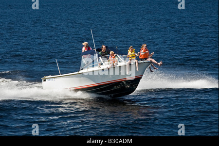 Motorboot auf Georgian Bay, Ontario, Kanada. Stockfoto