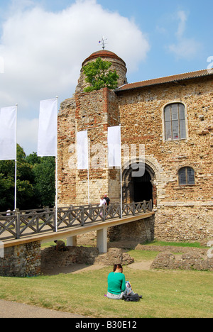 11. Century Colchester Castle Entrance, Upper Castle Park, Colchester, Essex, England, Vereinigtes Königreich Stockfoto
