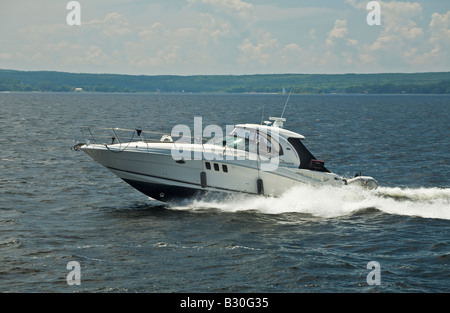 Motorboot auf Georgian Bay, Ontario, Kanada. Stockfoto