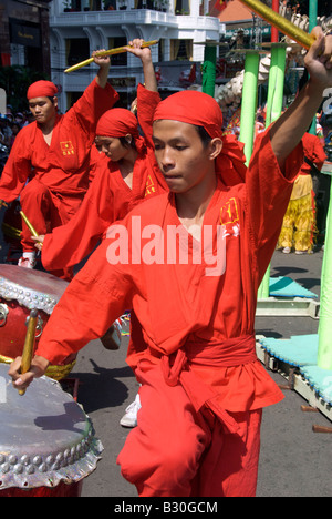 Performer Tet Festival Saigon Vietnam Stockfoto