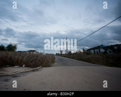 Leere Straße in der Lower Ninth Ward, New Orleans Stockfoto