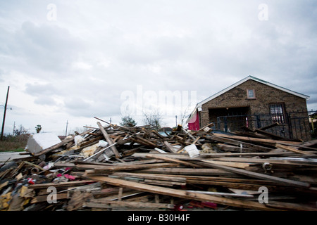 Zerstörtes Haus in der Lower Ninth Ward, New Orleans Stockfoto