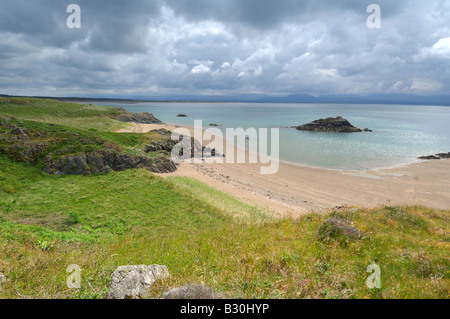 Porth Y Clochydd auf Llanddwyn Insel vor der Küste von Anglesey in Newborough Warren Stockfoto