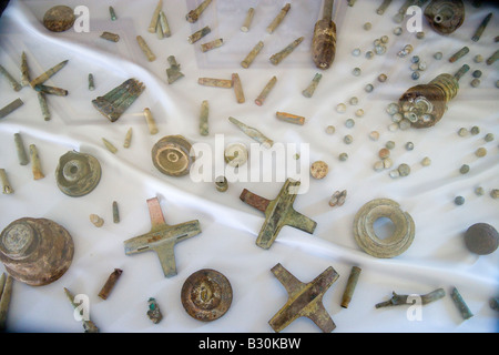 Schlachtfeld Artefakte ausgestellt, in einem Kriegsmuseum in Gallipoli Canakkale, Türkei Stockfoto