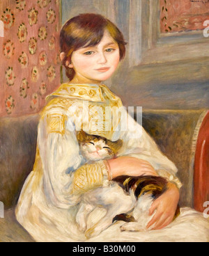 Pierre-Auguste Renoir, Kind mit Katze, Julie Manet 1887 Musée d'Orsay d'Orsay Museum und Kunstgalerie Paris Frankreich Europa EU Stockfoto