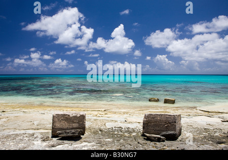 Strand und Lagune Bikini Marshallinseln Bikini Atoll Mikronesien Pazifischen Ozean Stockfoto