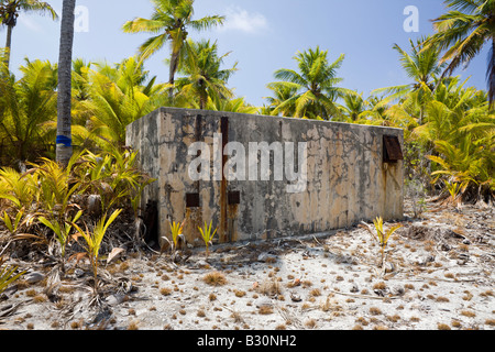 Alte Bunker für die Beobachtung von Atomwaffen Test Marshallinseln Bikini Atoll Mikronesien Pazifik Stockfoto