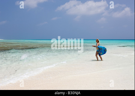 Tourist Am Bikini Beach Marshallinseln Bikini Atoll Mikronesien Pazifischen Ozean