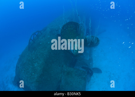 Propeller Schraube Wrack USS Anderson Zerstörer Marshallinseln Bikini Atoll Mikronesien Pazifischen Ozean Stockfoto