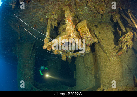 Tauchen im japanischen HIJMS Nagato Battleship Marshallinseln Bikini Atoll Mikronesien Pazifik Stockfoto