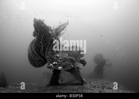 Propeller HIJMS Nagato Schlachtschiff Marshallinseln Bikini Atoll Mikronesien Pazifischen Ozean Stockfoto