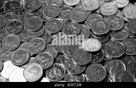 UK 5 Pence-Stücke Stockfoto