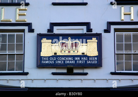 Detail des berühmten Royal Castle Hotel Inn in Dartmouth Devon Stockfoto