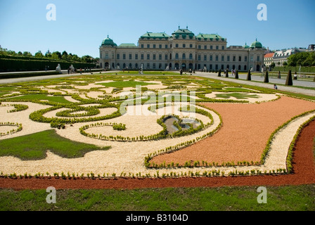 Gärten des Schlosses Belvedere in Wien, Österreich Stockfoto