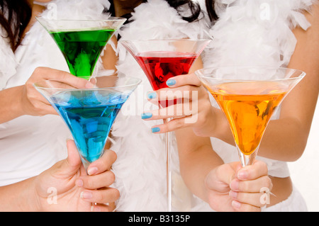 Vier bunte cocktails Stockfoto