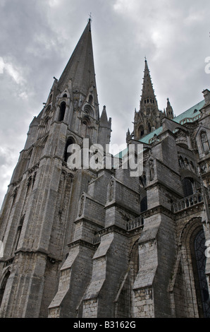 Die Kathedrale unserer lieben Frau von Chartres in Frankreich Stockfoto