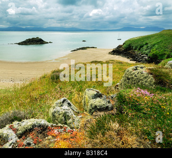 Porth Y Clochydd auf Llanddwyn Insel vor der Küste von Anglesey in Newborough Warren Stockfoto