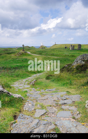 Landschaft von Llanddwyn Island vor der Küste von Anglesey in Newborough Warren Stockfoto