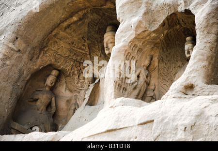Die Yungang buddhistischen Höhlen, in der Nähe von Datong, Provinz Shanxi in China. Stockfoto