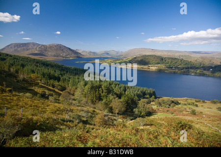 Blick auf Lough Corrib und Lackavrea Berg, County Galway, Irland. Stockfoto