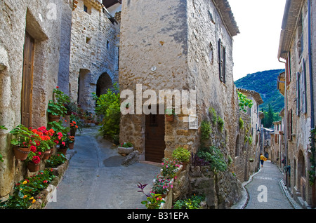 Dorf Saint Guilhem le Desert Village Plus Beaux Dörfer, Languedoc-Roussillon, Frankreich Stockfoto