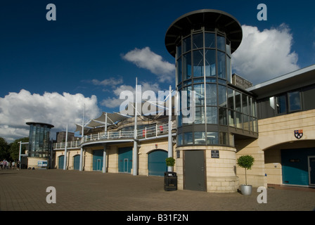 Das Bootshaus am Eton College Dorney Lake Rudern Zentrum Stockfoto