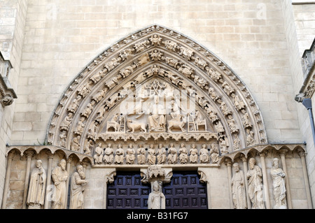 Puerta del Sarmental (13. Jh.), das Burgos Kathedrale, Burgos, Castilla y León, Spanien Stockfoto